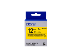 Epson szalagkazetta LK-4YBVN Vinyl, fekete/sárga 12mm / 7m