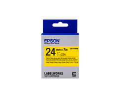 Epson szalagkazetta LK-6YBVN Vinyl, fekete/sárga 24 mm / 7m