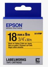 Epson címkepatron pasztell LK-5YBP fekete/sárga 18mm (9m)