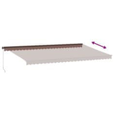 Vidaxl barna kézzel kihúzható LED-es napellenző 600 x 350 cm 3215416