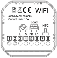 BOT WiFi szobatermosztát Tuya RT7 16A fehér