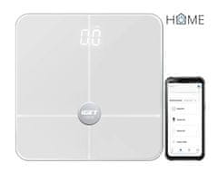 iGET HOME BODY B18 White - intelligens mérleg, Android/iOS alkalmazás, Bluetooth, 18 paramétert mér