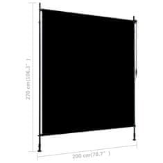 Vidaxl antracitszürke kültéri sötétítő roló 200 x 270 cm 145938