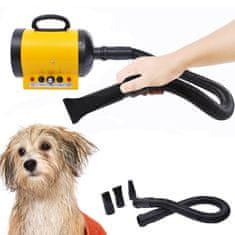 PAWHUT Professional Dog Hajszárító Kisállat Szárító Kutyaszárító 2800W Pvc Sárga 40 X 16 X 20 Cm 