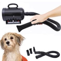 PAWHUT Professional Dog Hajszárító Állati Hajszárító Whisper Hajszárító Kutyaszárító 2800W Fém Fekete 40 X 16 X 20 Cm 