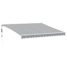 Vidaxl antracitszürke-fehér LED-es automata napellenző 400 x 350 cm 3215795