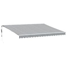 Vidaxl antracitszürke-fehér LED-es automata napellenző 450 x 350 cm 3215799