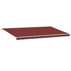 Vidaxl burgundi vörös kézzel kihúzható LED-es napellenző 600 x 300 cm 3214980