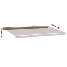 Vidaxl barna automata kihúzható LED-es napellenző 600x350 cm 3215402