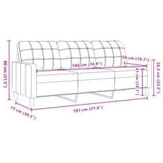 Vidaxl 3 személyes világosszürke bársony kanapé 180 cm 4007634