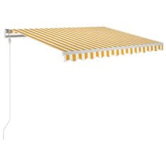 Vidaxl sárga-fehér szélérzékelős és LED-es napellenző 350 x 250 cm 3068893