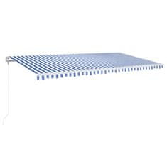 Vidaxl kék/fehér automata szélérzékelős és LED-es napellenző 600x350cm 3069051