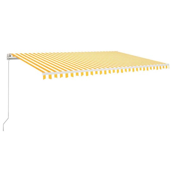 Vidaxl sárga-fehér szélérzékelős és LED-es napellenző 500 x 350 cm 3069033