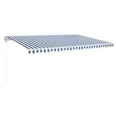 Vidaxl kék/fehér automata szélérzékelős és LED-es napellenző 500x350cm 3069031