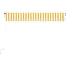 Vidaxl sárga-fehér szélérzékelős és LED-es napellenző 400x350 cm 3068993