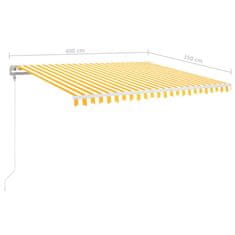 Vidaxl sárga-fehér szélérzékelős és LED-es napellenző 400x350 cm 3068993