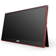 AOC 16G3 Monitor 15.6inch 1920x1080 IPS 144Hz 4ms Fekete-Piros