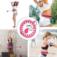 SOLFIT® Hula karika edzéshez, fájdalommentes, otthoni edzés, Rózsaszín - SPINSLIM 