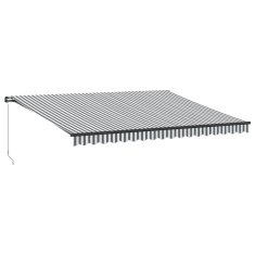 Vidaxl antracitszürke-fehér LED-es kézi napellenző 450 x 300 cm 3216148