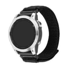 FIXED Nylon Sporty Strap nejlon óraszíj Garmin QuickFit 26mm számára, fekete (FIXNST2-QF26MM-BK)