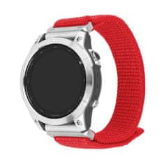 FIXED Nylon Sporty Strap nejlon óraszíj Garmin QuickFit 22mm számára, piros (FIXNST2-QF22MM-RD)