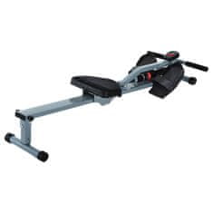 HOMCOM Evezőgép Evezőgép Lcd Fitnesz Eszközzel Evezőgép Szobakerékpár, Lcd Kijelzővel, Acél + Pvc, Szürke, 130X47,5X67Cm 