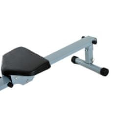 HOMCOM Evezőgép Evezőgép Lcd Fitnesz Eszközzel Evezőgép Szobakerékpár, Lcd Kijelzővel, Acél + Pvc, Szürke, 130X47,5X67Cm 