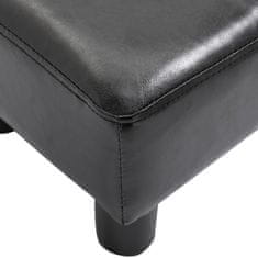 HOMCOM Zsámoly Chesterfield Pad Műbőrből, Fekete, 40X30X24Cm 