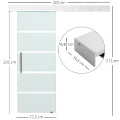 HOMCOM Tolóajtó Kilinccsel És Szatén Csíkokkal, 2050X775 Mm 