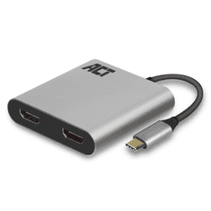 ACT AC7012 USB-C apa - Dual HDMI anya Adapter (Bontott) (AC7012/bontott)