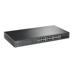 TP-LINK switch 28 portos, 24x 10/100/1000Mbps RJ45 PoE+ 802.3at/af, 4× Gbit SFP slot, 250W