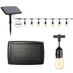 Timeless Tools Kültéri szolár dekor égősor, 15 db E27 LED lámpával, 15m