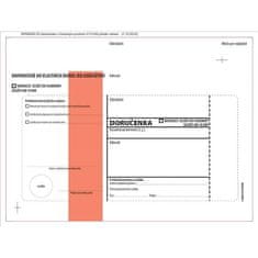 Szállítási jegyzék C5-piros átmérőjű, adminisztratív sorozat, fedőszalag, 100 db.