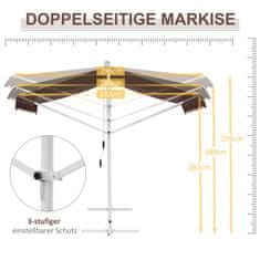 OUTSUNNY Álló Napellenző 4,5 X 3,4 M Kerti Napellenző Kézi Hajtókar Bővíthető Terasztető Állítható Napellenző Poliészter Kávé 