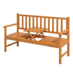 OUTSUNNY Garden Bench 3 Személyes Pad Asztali Kartámasz Fa Pad 280Kg-Ig Erkély Terasz Világosbarna 153X56X91Cm 