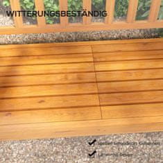 OUTSUNNY Garden Bench 3 Személyes Pad Asztali Kartámasz Fa Pad 280Kg-Ig Erkély Terasz Világosbarna 153X56X91Cm 