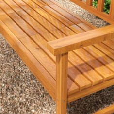 OUTSUNNY Garden Bench 3 Személyes Pad Asztali Kartámasz Fa Pad 280Kg-Ig Erkély Terasz Világosbarna 153X56X91Cm 