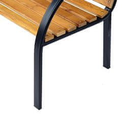 OUTSUNNY Garden Bench Park Bench 2 Személyes Kerti Acél + Natúr Fenyőfa 122 X Mé 60 X Ma 83 Cm 