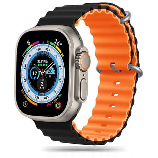 Tech-protect Iconband Pro szíj Apple Watch 42/44/45/49mm, black / orange