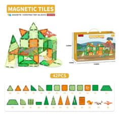 Magnetic Tiles Mágneses építőkészlet Dinosaur sada 42ks - Magnetic Tiles