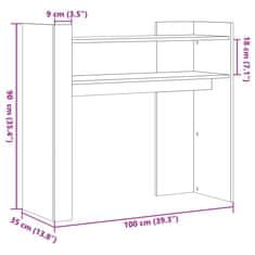 Vidaxl füstös tölgy színű szerelt fa tálalóasztal 100x35x90 cm 848469