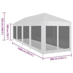 Vidaxl partisátor 10 hálós oldalfallal 12 x 3 m 45112