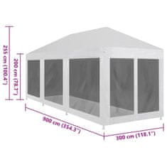 Vidaxl partisátor 8 hálós oldalfallal 9 x 3 m 45111