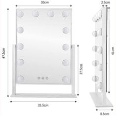 Northix Bright Beauty Vanity - Álló sminktükör világítással - fehér 