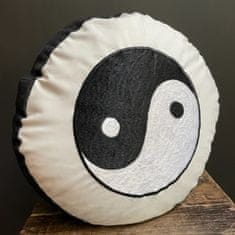 Northix Meditációs párna Yin Yang fekete/elefántcsont - 33x17 cm 