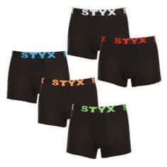 Styx 5PACK Fekete férfi boxeralsó sport gumi (5G9602) - méret M