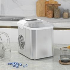 HOMCOM Jégkockagép Ice Maker 9 Kocka 6-13 Perc Alatt, 12 Kg 24 Óra Alatt, Öntisztító Jégkockakészítő Lapáttal, Fehér 