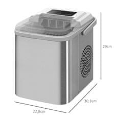 HOMCOM Jégkockagép Ice Maker 9 Kocka 6-13 Perc Alatt, 12 Kg 24 Óra Alatt, Öntisztító Jégkockakészítő Lapáttal, Fehér 