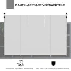 OUTSUNNY Pavilion Side Panels 2 Oldalfal Készlet Ablakkal És Ajtóval 3X3/3X6 M-Es Partisátorhoz, Oxford, Fehér 