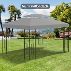 OUTSUNNY Tetőcsere Pavilon Tető Kerti Pavilonhoz, Poliészter, 3X4M, Világosszürke 